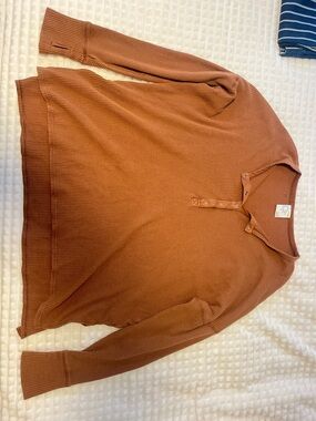 Aerie Waffle Sweater - Rust